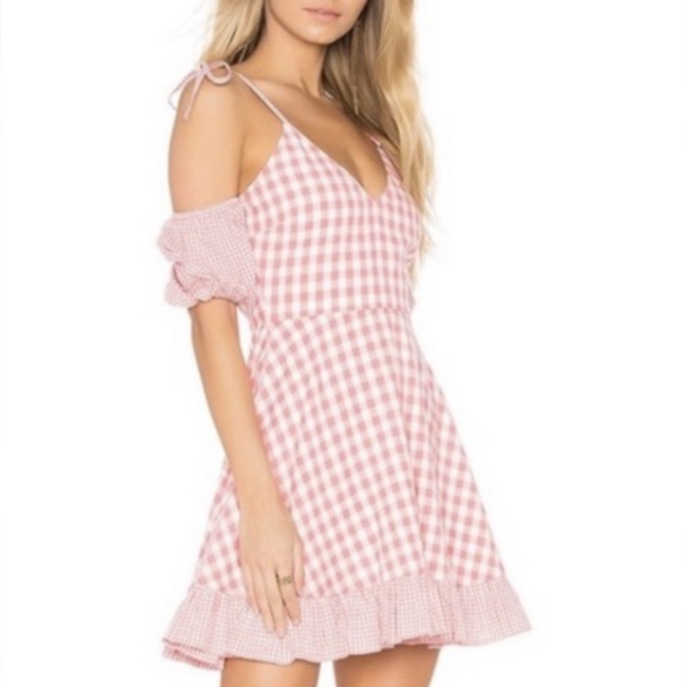 Lovers + Friends Christine Pink Gingham Dress Revolve